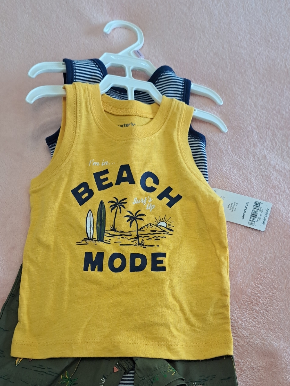Yellow Beach Mode Tank Top for Kids - Unbranded
